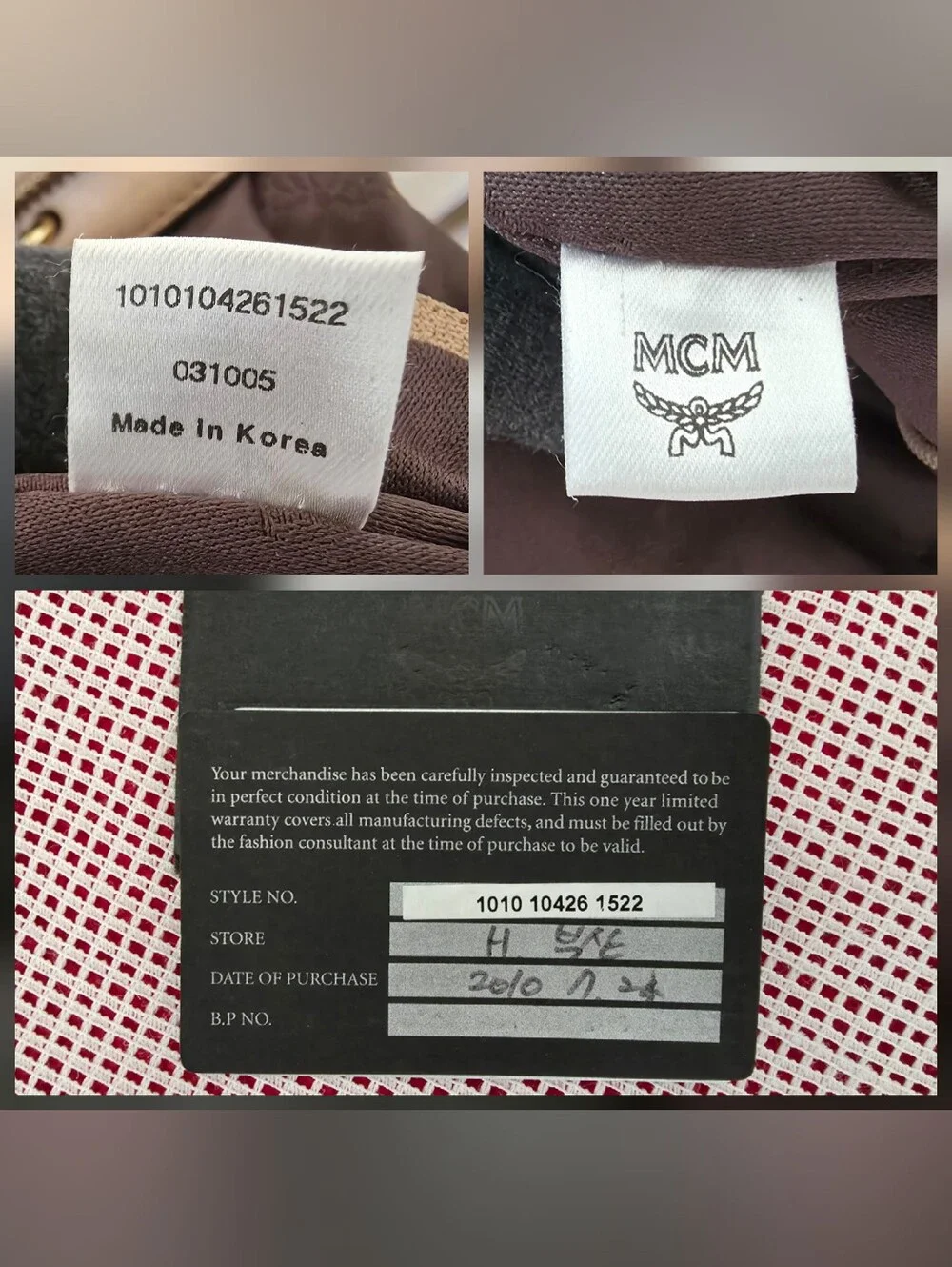 MCM Large Hobo Bag With Padlock And Keys And Authenticity Card